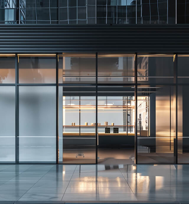 Glass building exterior
