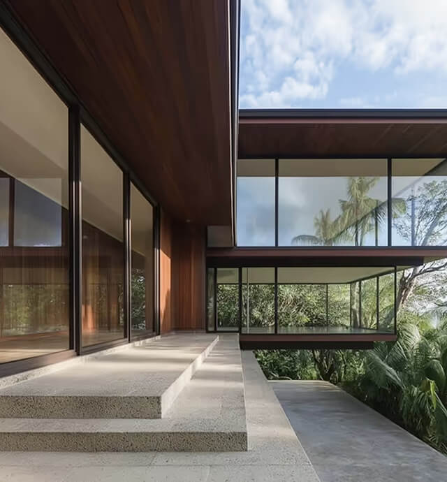 Glass building exterior